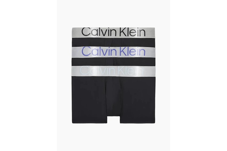 Calvin Klein 3 Pack Reconsidered Steel Microfiber Low Rise Trunks - Black/Dk Lavender/ ZeroBelow