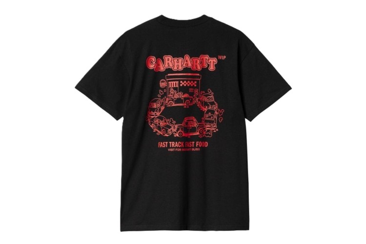 Carhartt WIP S/S Fast Food T-Shirt - Black/Red