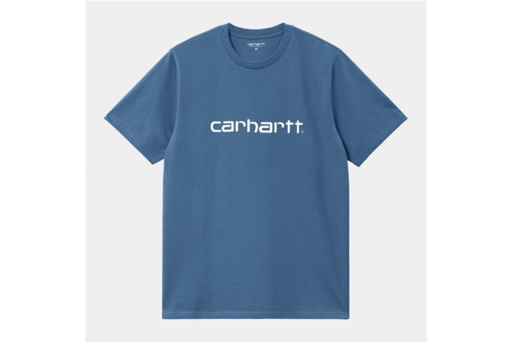Carhartt WIP S/S Script T-Shirt - Sorrent/White