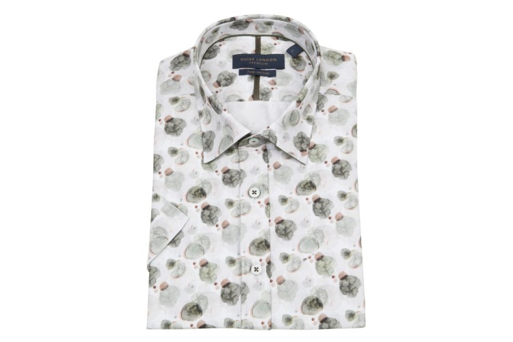 Guide London HS2746 S/S Printed Shirt - Sage