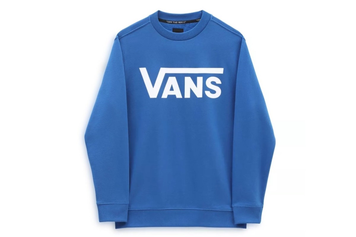 Vans Boys Classic Crew Sweatshirt /White Hardedge - Blue Online True 
