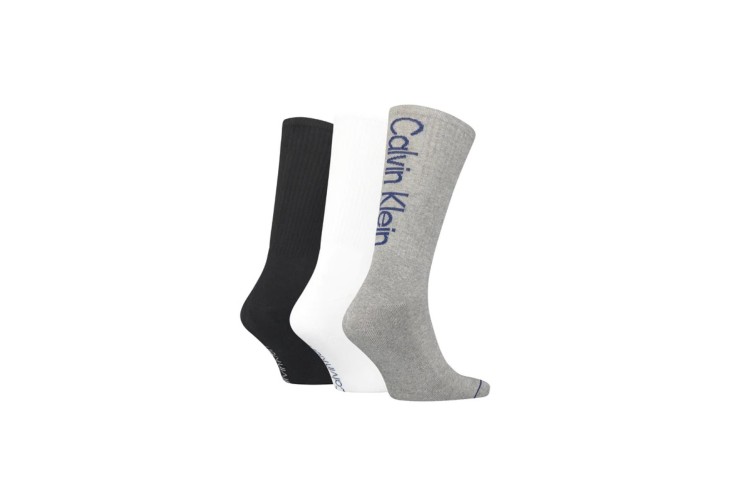 Calvin Klein 3 Pack Athletic Leisure Socks - Mid Grey Melange