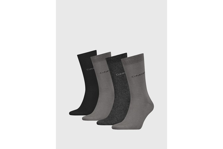 Calvin Klein 4 Pack Crew Socks Gift Set - Grey Combo