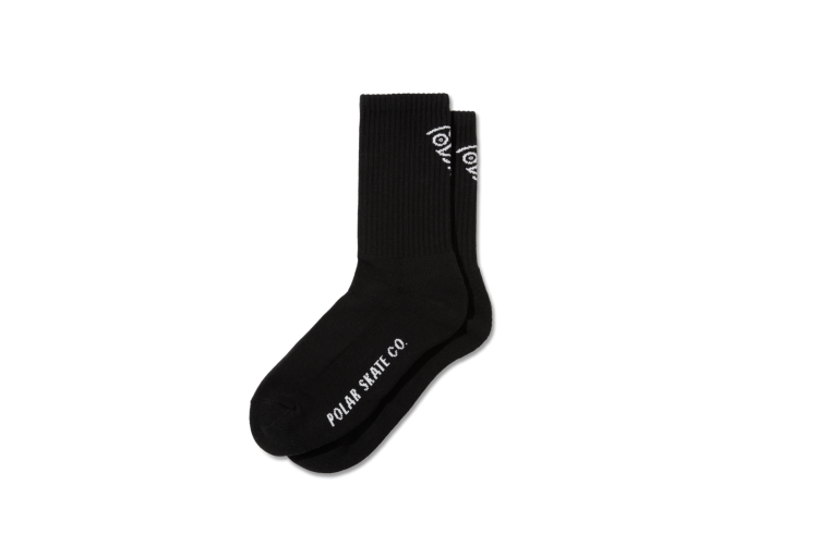 Polar Skate Co. Rib  Face Socks - Black